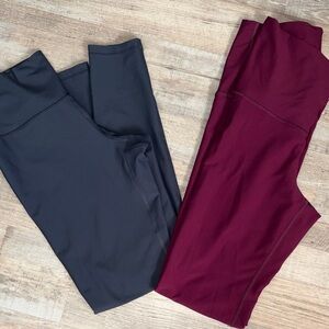 Old Navy Active High Rise Blue and Burgundy Leggings Set Size M